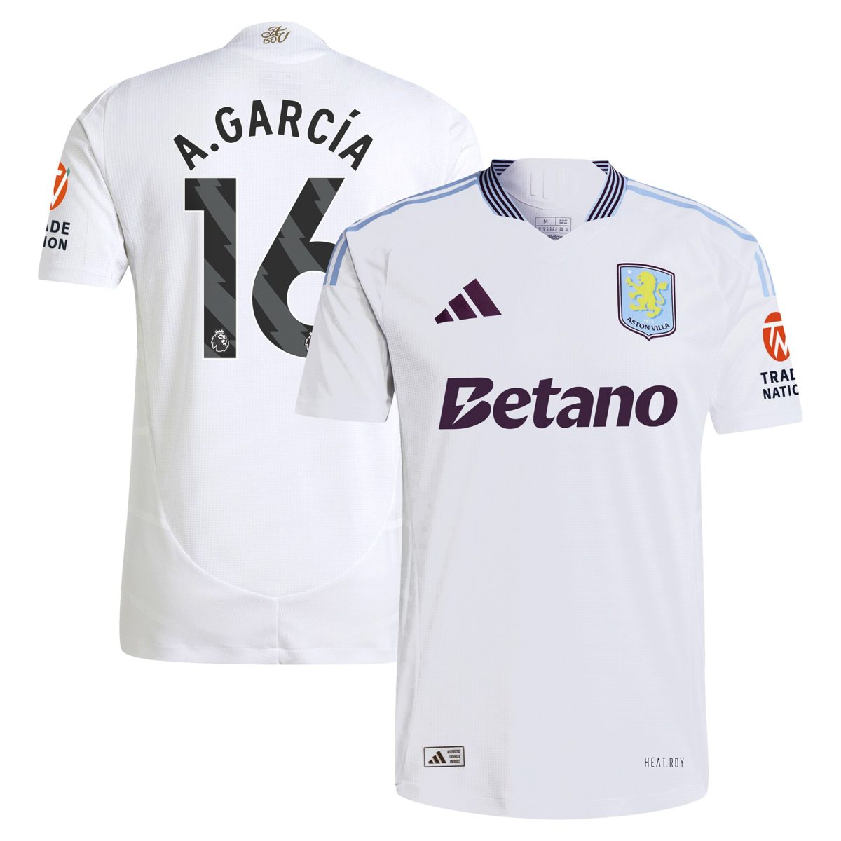 Aston Villa aston-villa-adidas-away-authentic-shirt-2024-25-with-a.garcia-16-printing Kits - Official Football Shirts & Training Gear