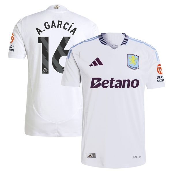 Aston Villa aston-villa-adidas-away-authentic-shirt-2024-25-with-a.garcia-16-printing Kits - Official Football Shirts & Training Gear