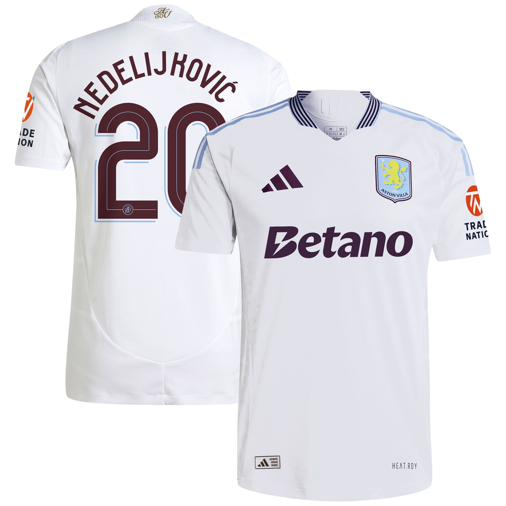 Aston Villa aston-villa-adidas-away-authentic-shirt-2024-25-with-nedeljkovic-20-cup-printing Kits - Official Football Shirts & Training Gear