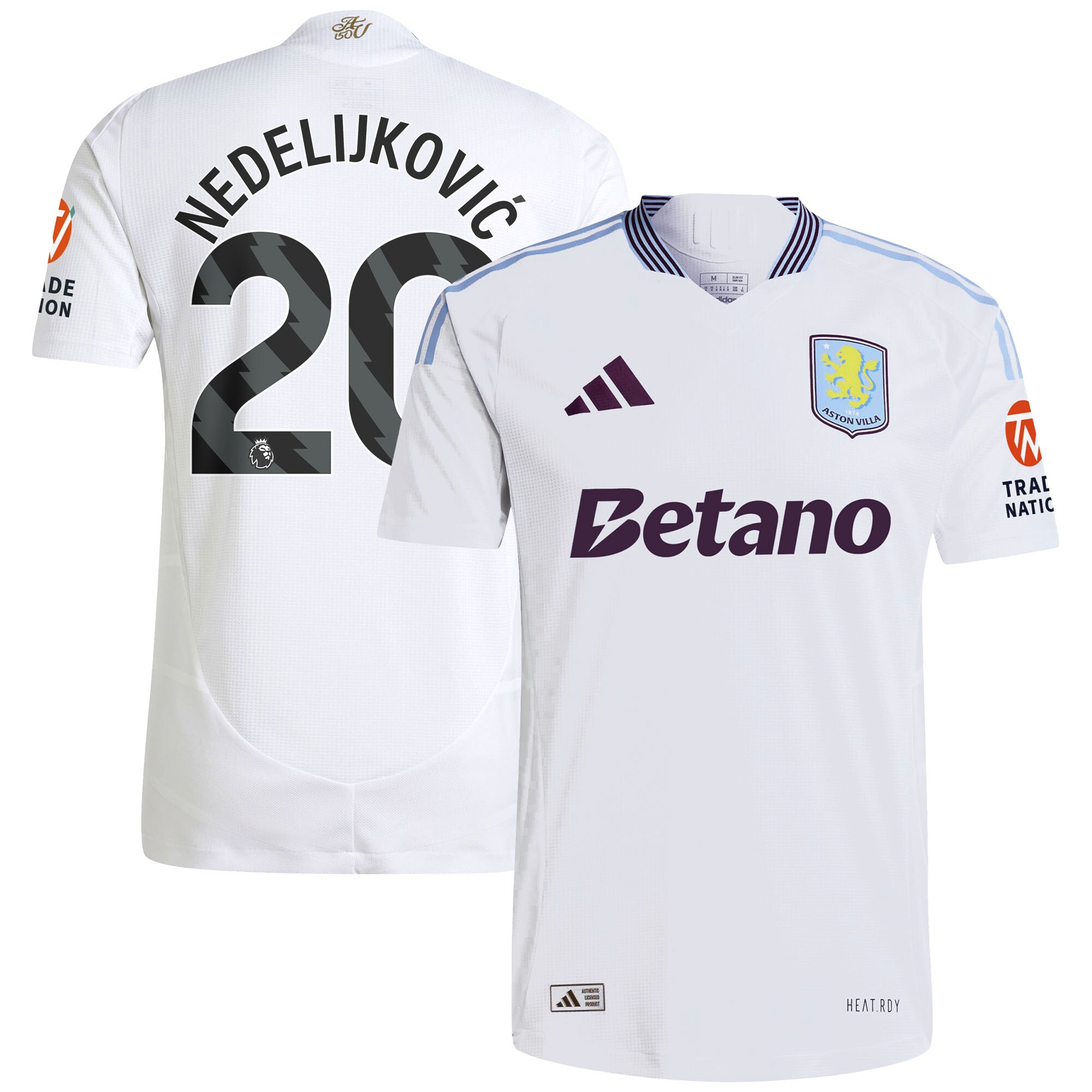 Aston Villa aston-villa-adidas-away-authentic-shirt-2024-25-with-nedeljkovic-20-printing Kits - Official Football Shirts & Training Gear