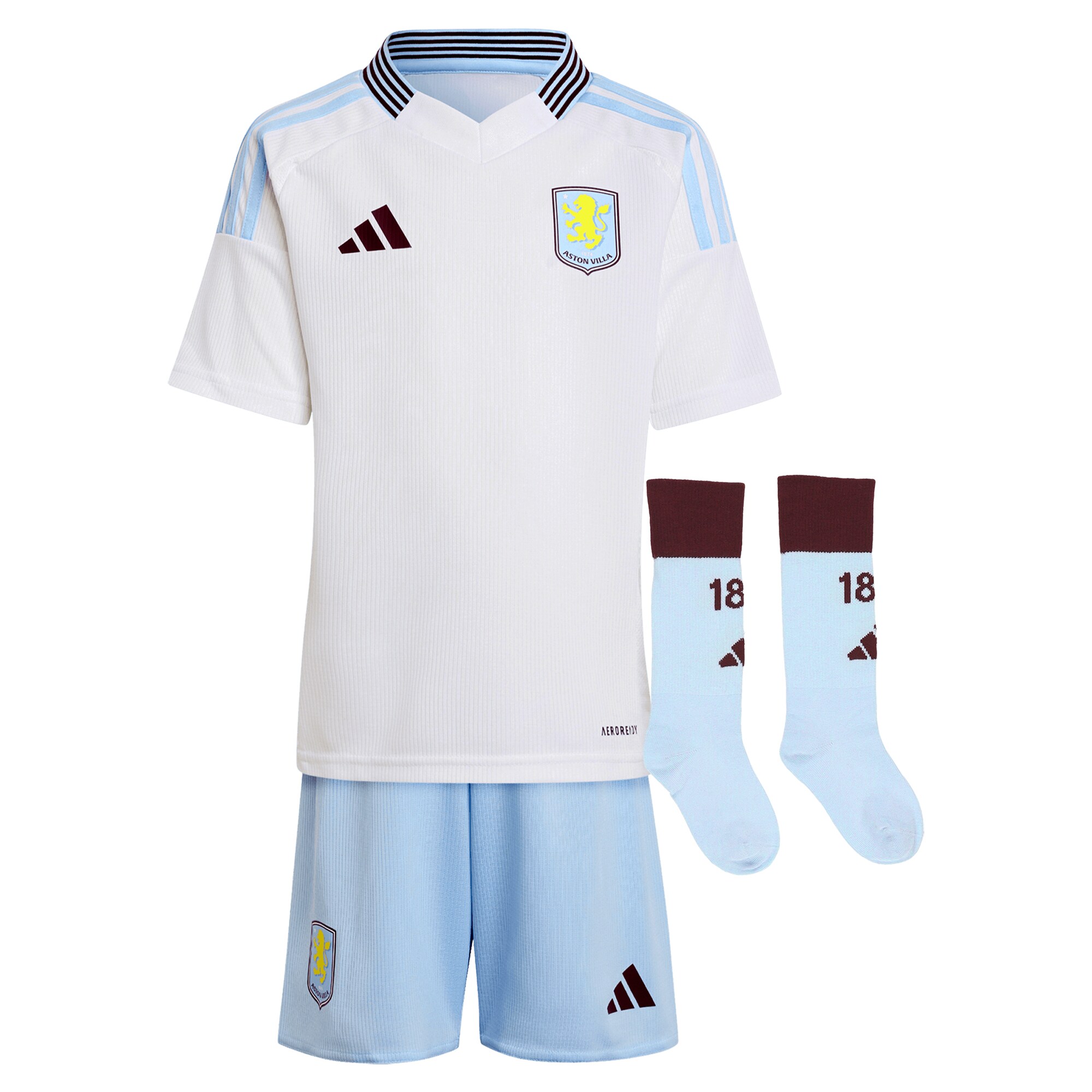 Aston Villa aston-villa-adidas-away-mini-kit-2024-25-with-a.garcia-16-printing_1 Kits - Official Football Shirts & Training Gear