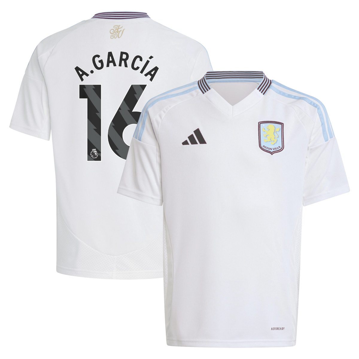 Aston Villa aston-villa-adidas-away-shirt-2024-25-kids-with-a.garcia-16-printing Kits - Official Football Shirts & Training Gear