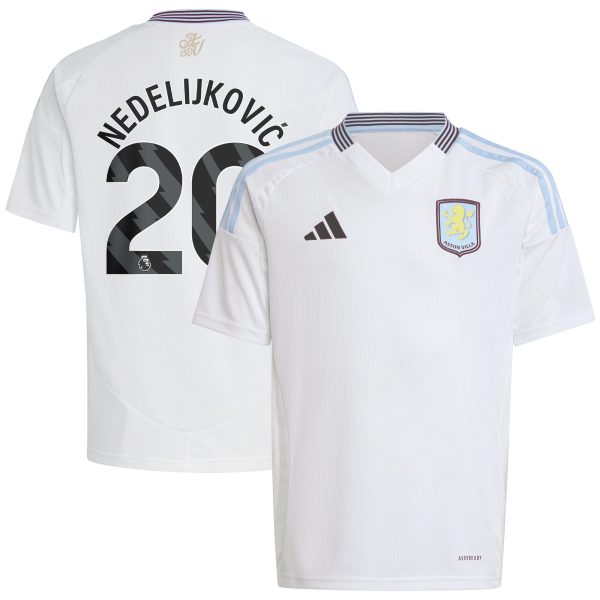 Aston Villa aston-villa-adidas-away-shirt-2024-25-kids-with-nedeljkovic-20-printing Kits - Official Football Shirts & Training Gear