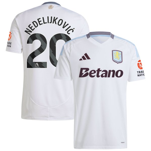 Aston Villa aston-villa-adidas-away-shirt-2024-25-with-nedeljkovic-20-printing Kits - Official Football Shirts & Training Gear