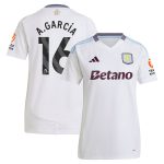 Aston Villa aston-villa-adidas-away-shirt-2024-25-womens-with-a.garcia-16-printing Kits - Official Football Shirts & Training Gear