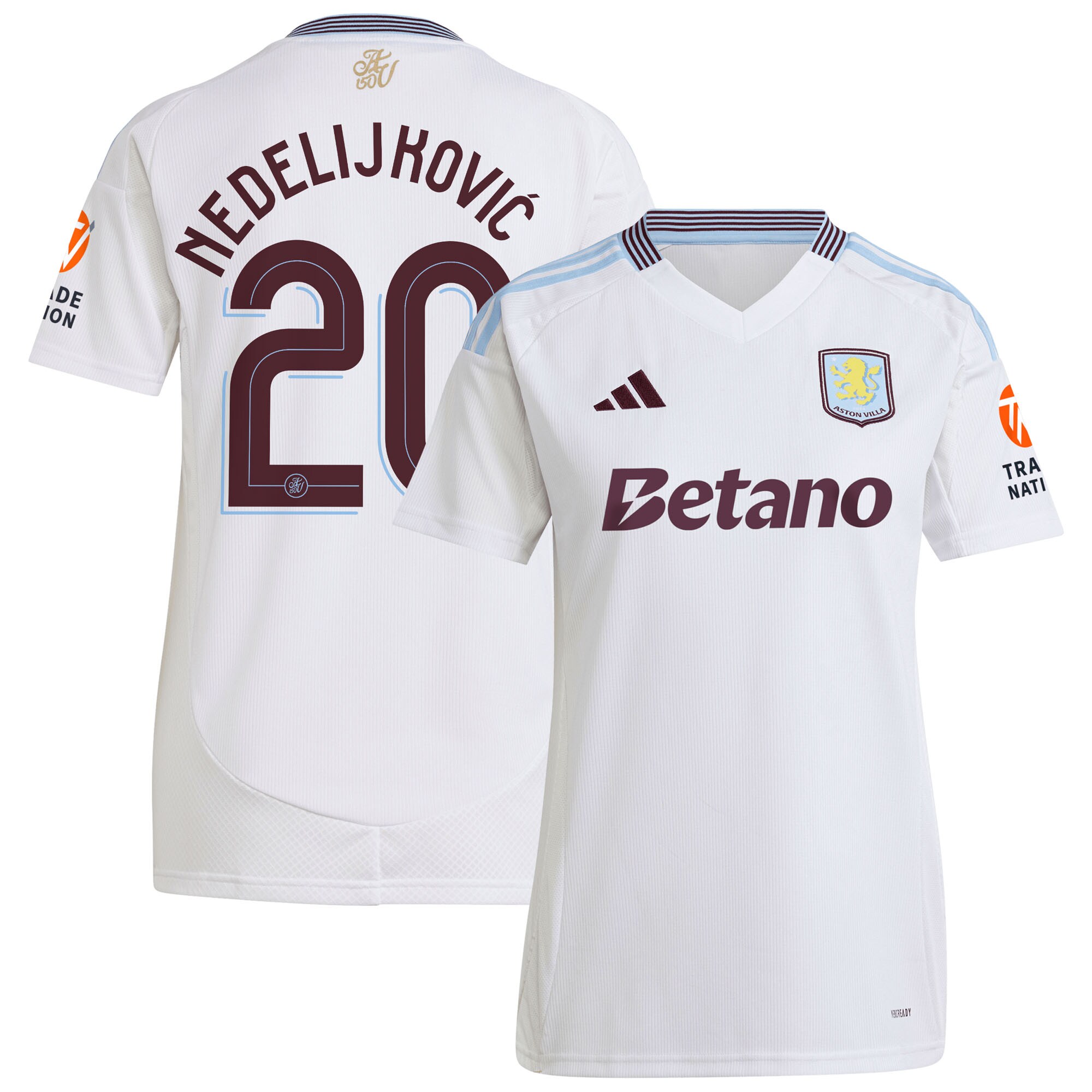 Aston Villa aston-villa-adidas-away-shirt-2024-25-womens-with-nedeljkovic-20-cup-printing Kits - Official Football Shirts & Training Gear