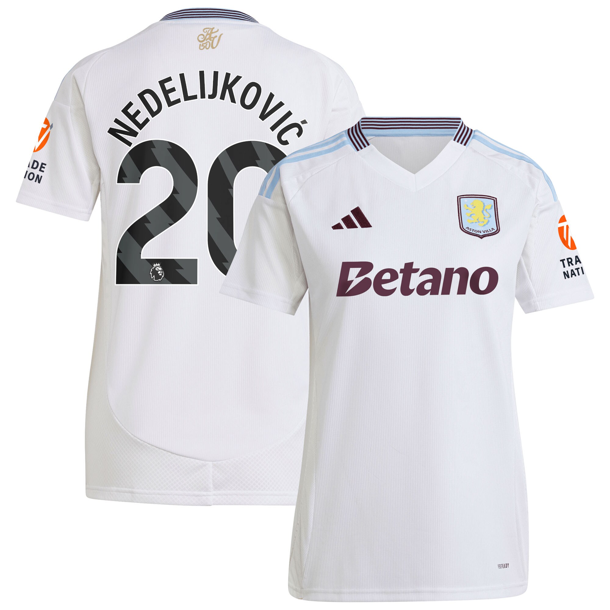 Aston Villa aston-villa-adidas-away-shirt-2024-25-womens-with-nedeljkovic-20-printing Kits - Official Football Shirts & Training Gear