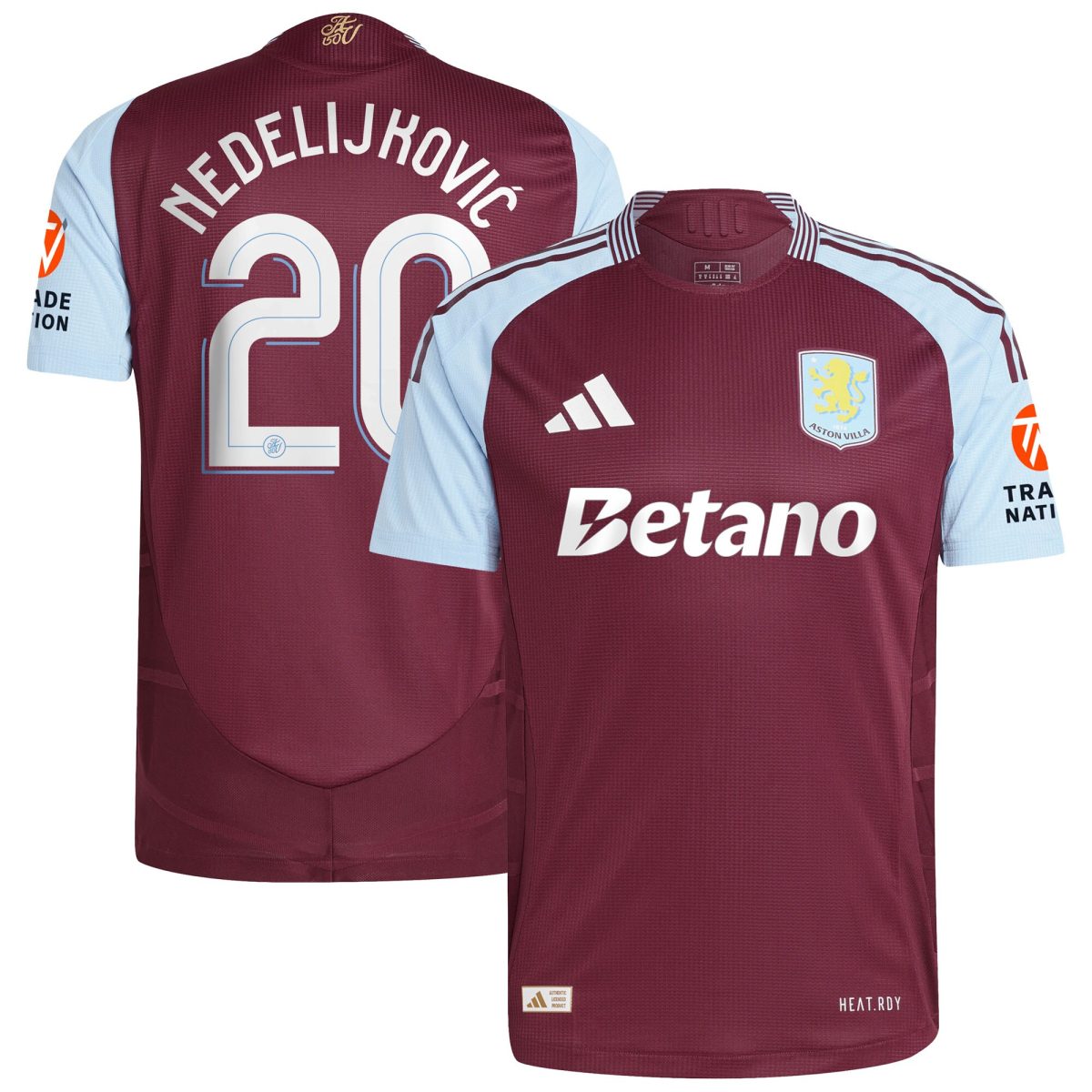 Aston Villa aston-villa-adidas-home-authentic-shirt-2024-25-with-nedeljkovic-20-cup-printing Kits - Official Football Shirts & Training Gear
