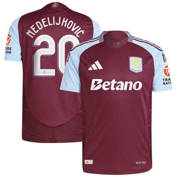 Aston Villa aston-villa-adidas-home-authentic-shirt-2024-25-with-nedeljkovic-20-cup-printing Kits - Official Football Shirts & Training Gear