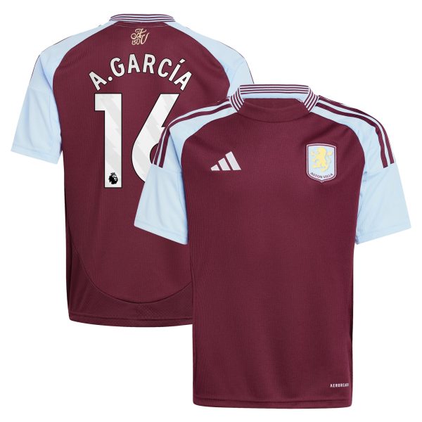 Aston Villa aston-villa-adidas-home-shirt-2024-25-kids-with-a.garcia-16-printing Kits - Official Football Shirts & Training Gear