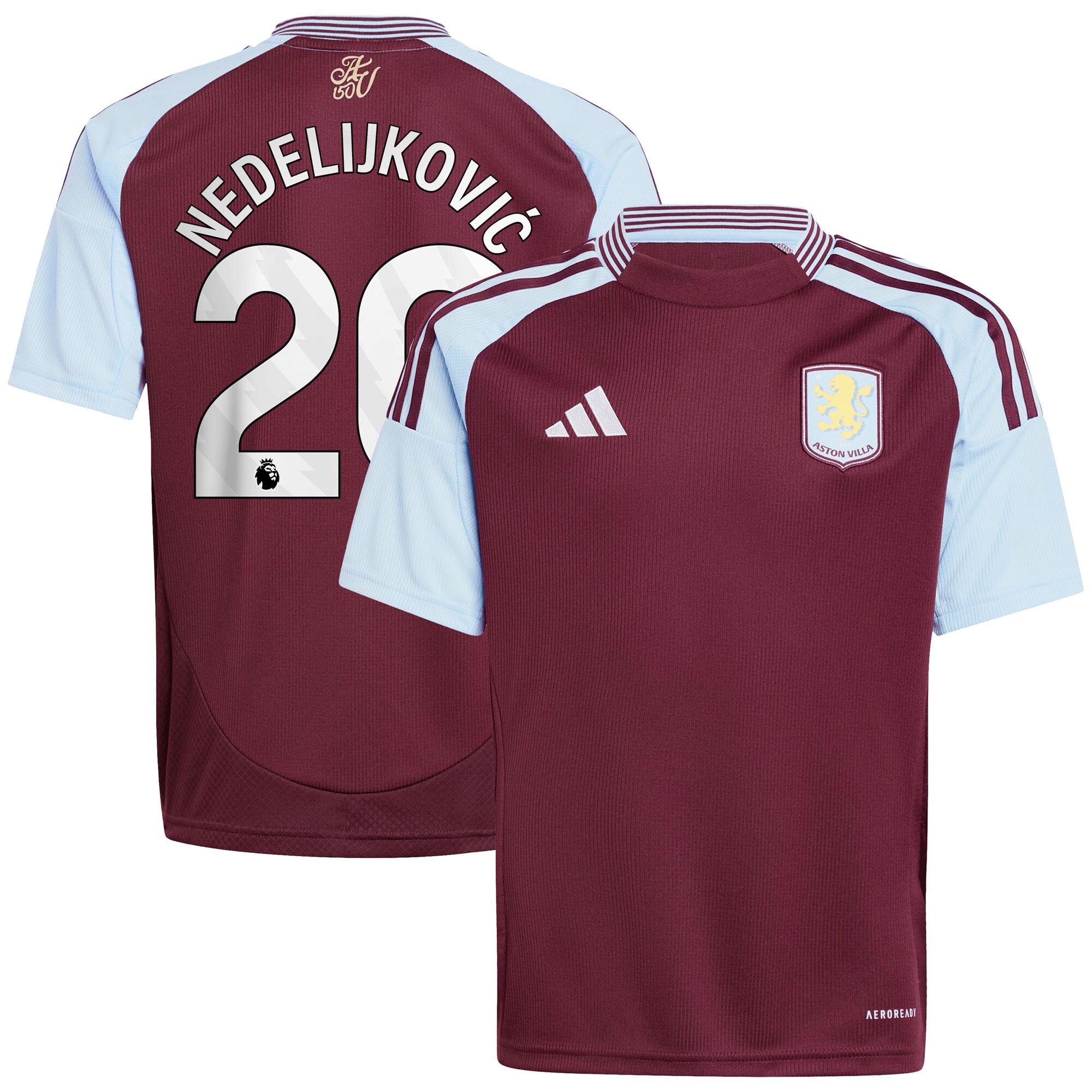 Aston Villa aston-villa-adidas-home-shirt-2024-25-kids-with-nedeljkovic-20-printing Kits - Official Football Shirts & Training Gear