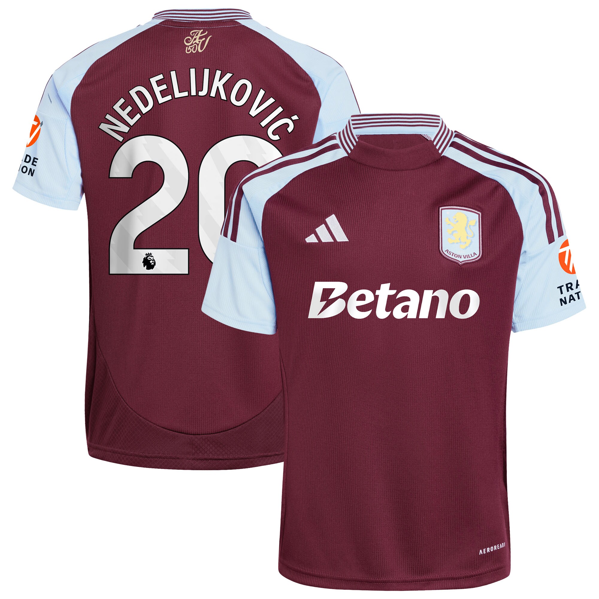 Aston Villa aston-villa-adidas-home-shirt-2024-25-with-nedeljkovic-20-printing Kits - Official Football Shirts & Training Gear