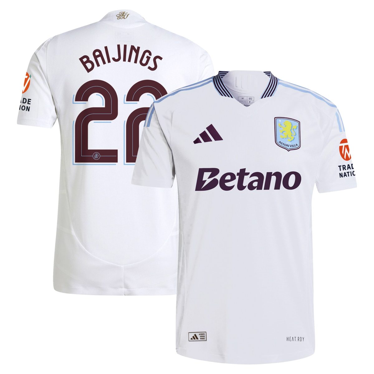 Aston Villa aston villa adidas away authentic shirt 2024-25 with baijings 22 cup printing Kits - Official Football Shirts & Training Gear