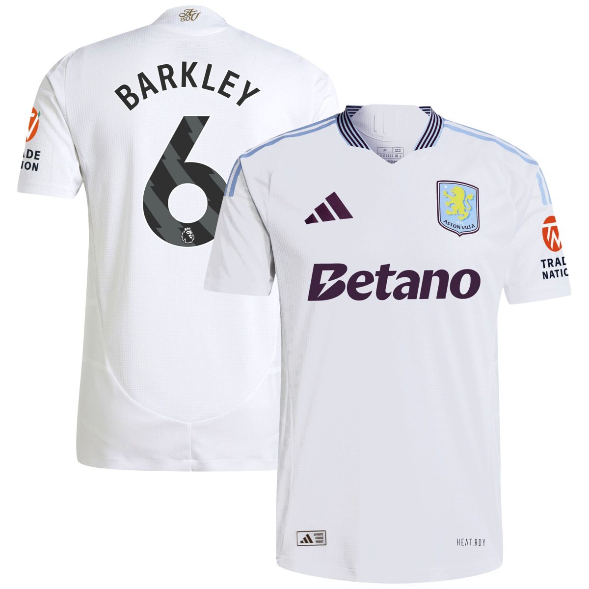 Aston Villa aston villa adidas away authentic shirt 2024-25 with barkley 6 printing Kits - Official Football Shirts & Training Gear