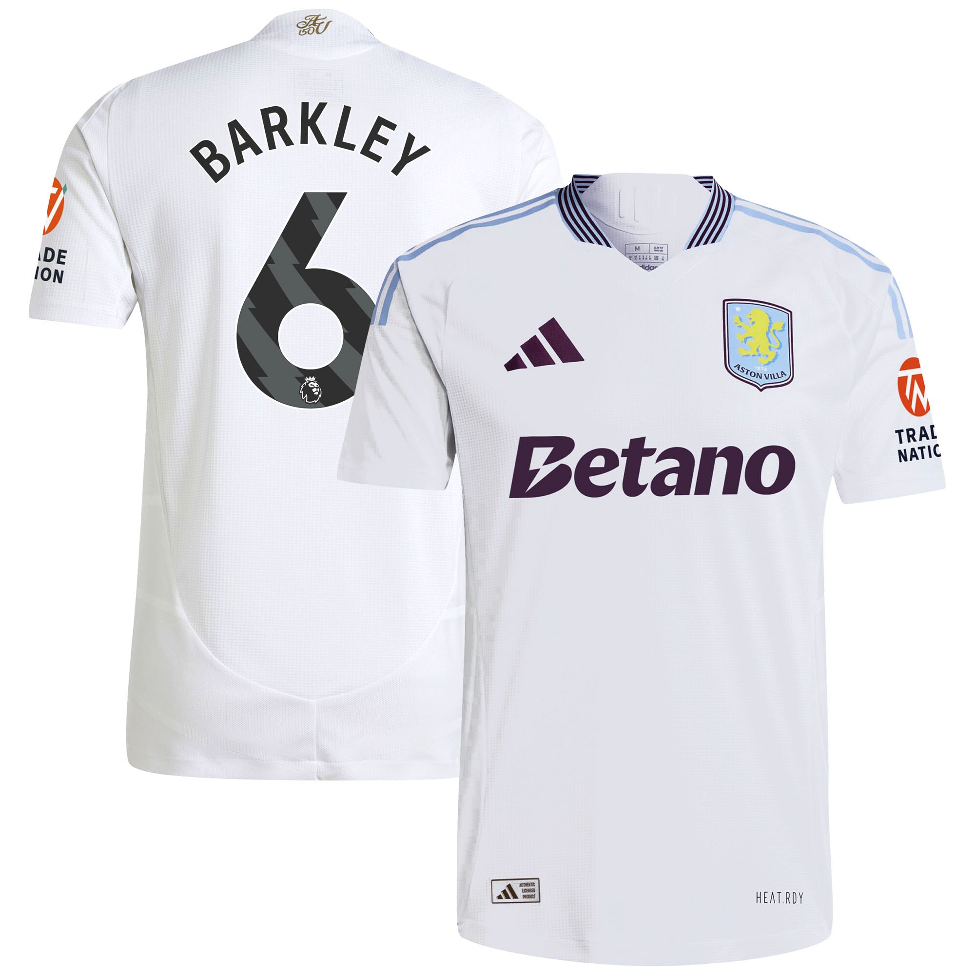 Aston Villa aston villa adidas away authentic shirt 2024-25 with barkley 6 printing Kits - Official Football Shirts & Training Gear