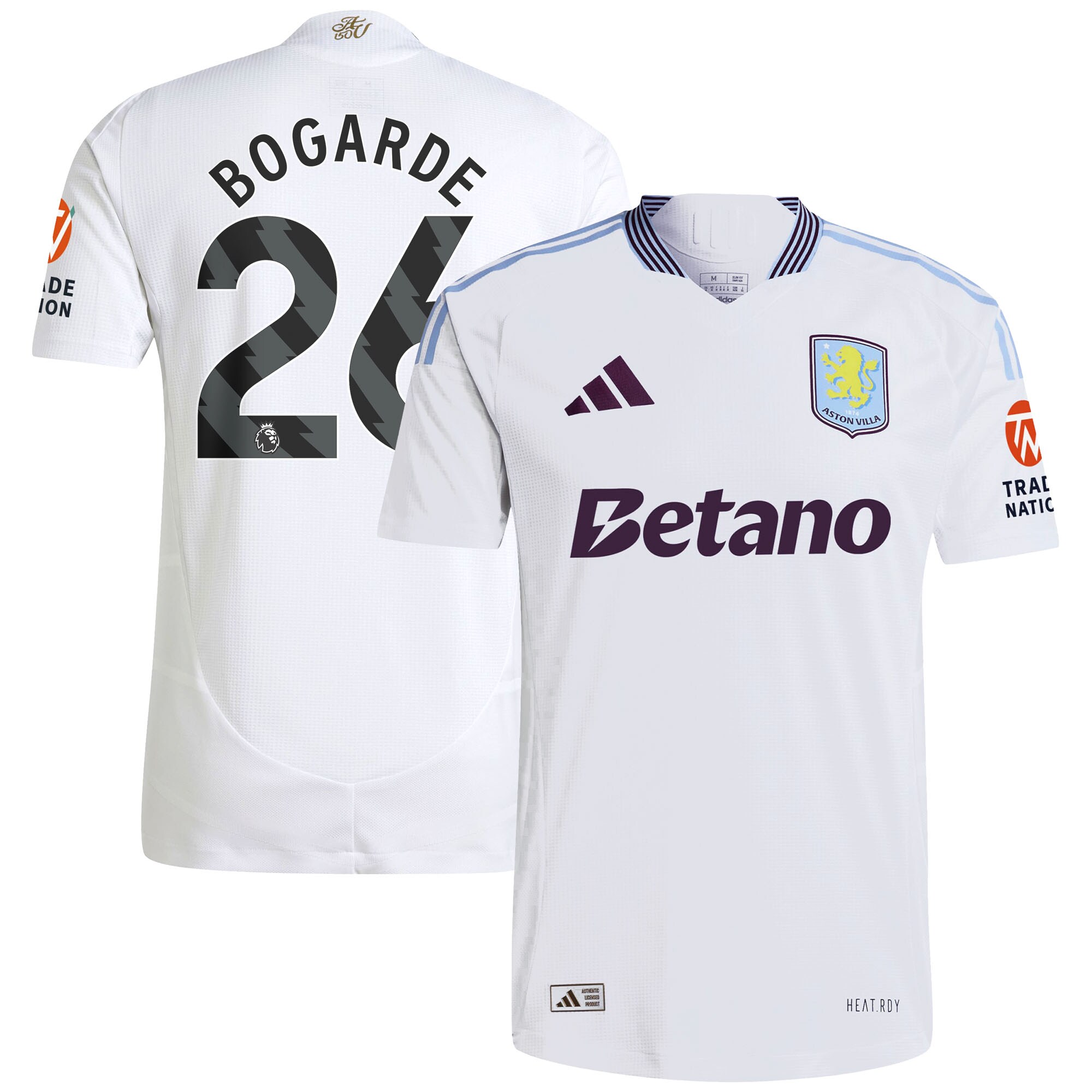 Aston Villa aston villa adidas away authentic shirt 2024-25 with bogarde 26 printing Kits - Official Football Shirts & Training Gear