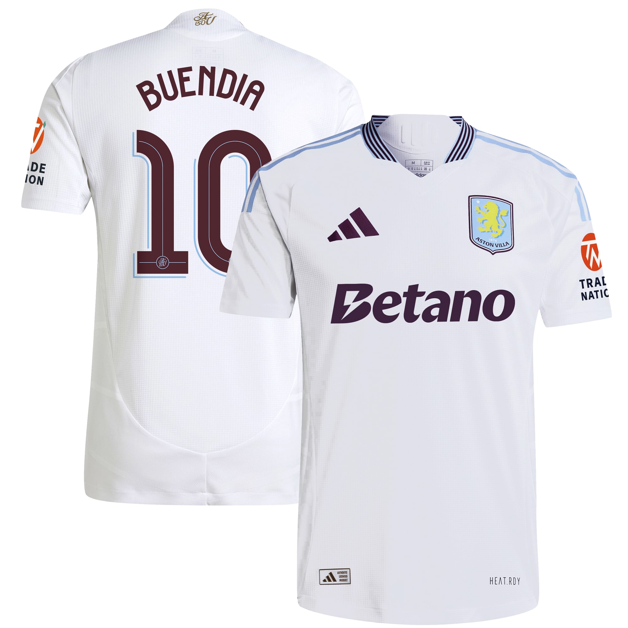 Aston Villa aston villa adidas away authentic shirt 2024-25 with buendia 10 cup printing Kits - Official Football Shirts & Training Gear