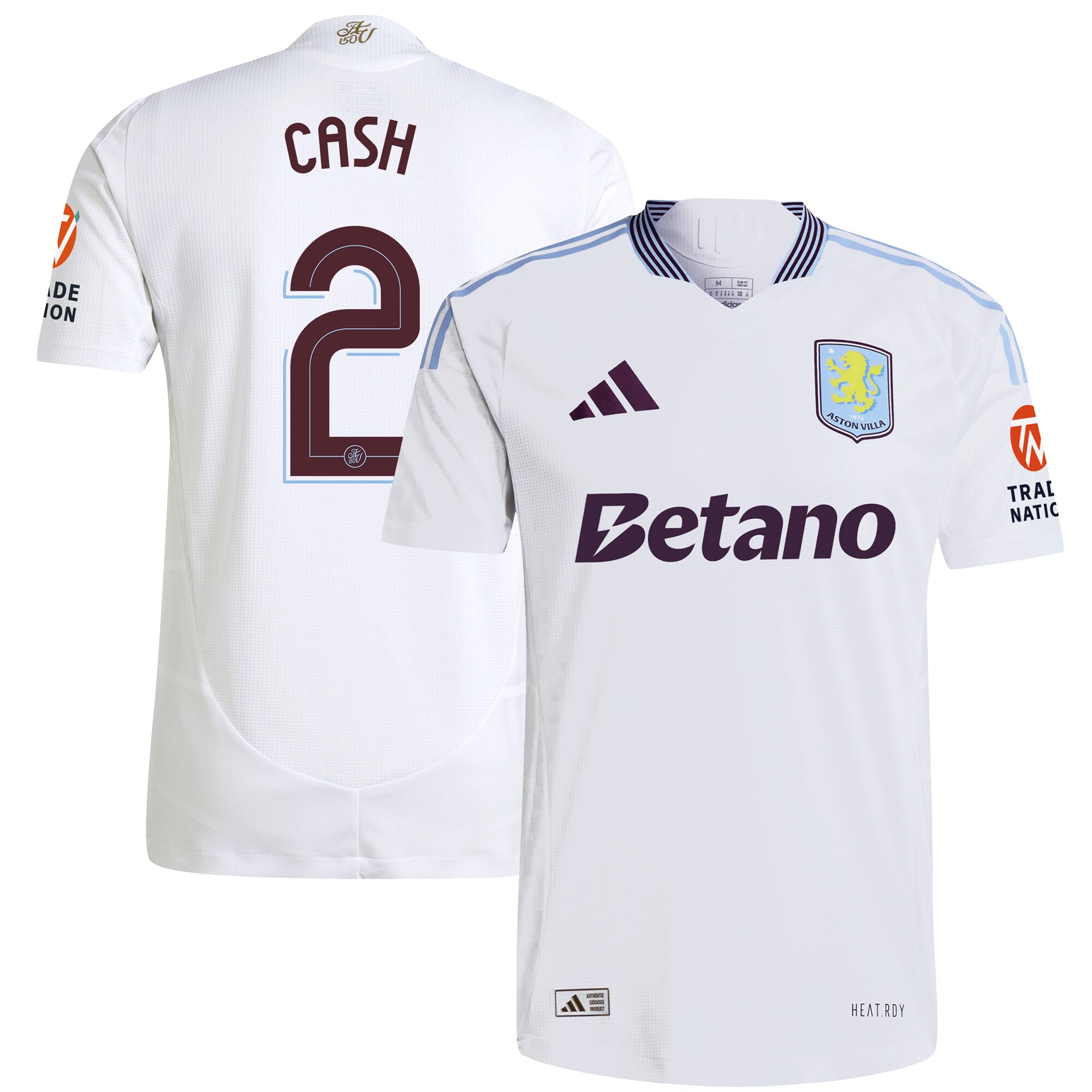Aston Villa aston villa adidas away authentic shirt 2024-25 with cash 2 cup printing Kits - Official Football Shirts & Training Gear