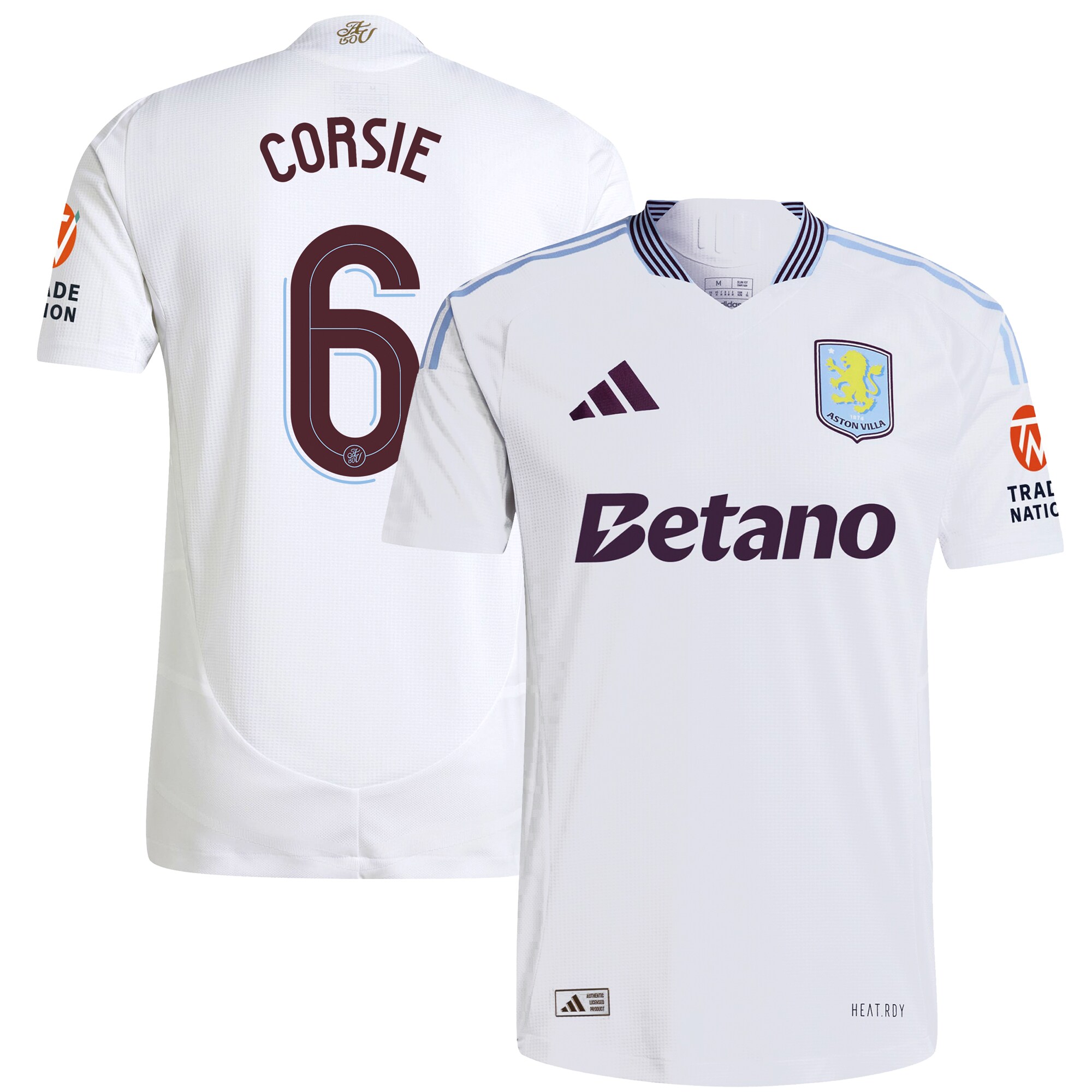 Aston Villa aston villa adidas away authentic shirt 2024-25 with corsie 6 cup printing Kits - Official Football Shirts & Training Gear
