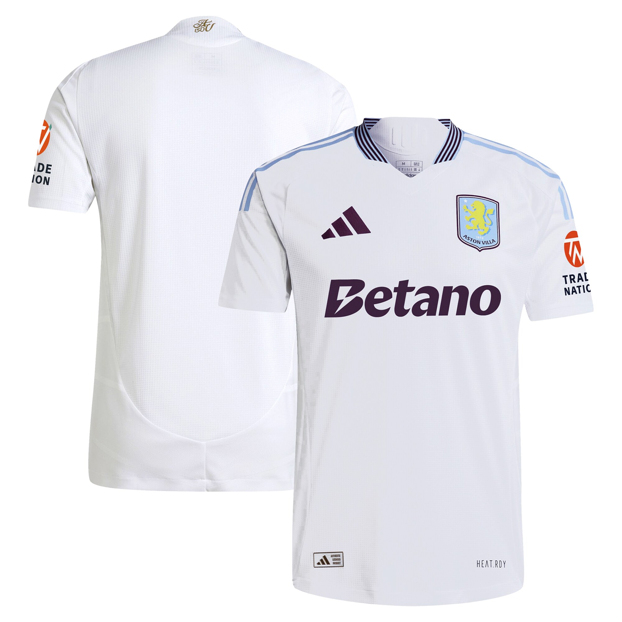 Aston Villa aston villa adidas away authentic shirt 2024-25 with custom printing Kits - Official Football Shirts & Training Gear