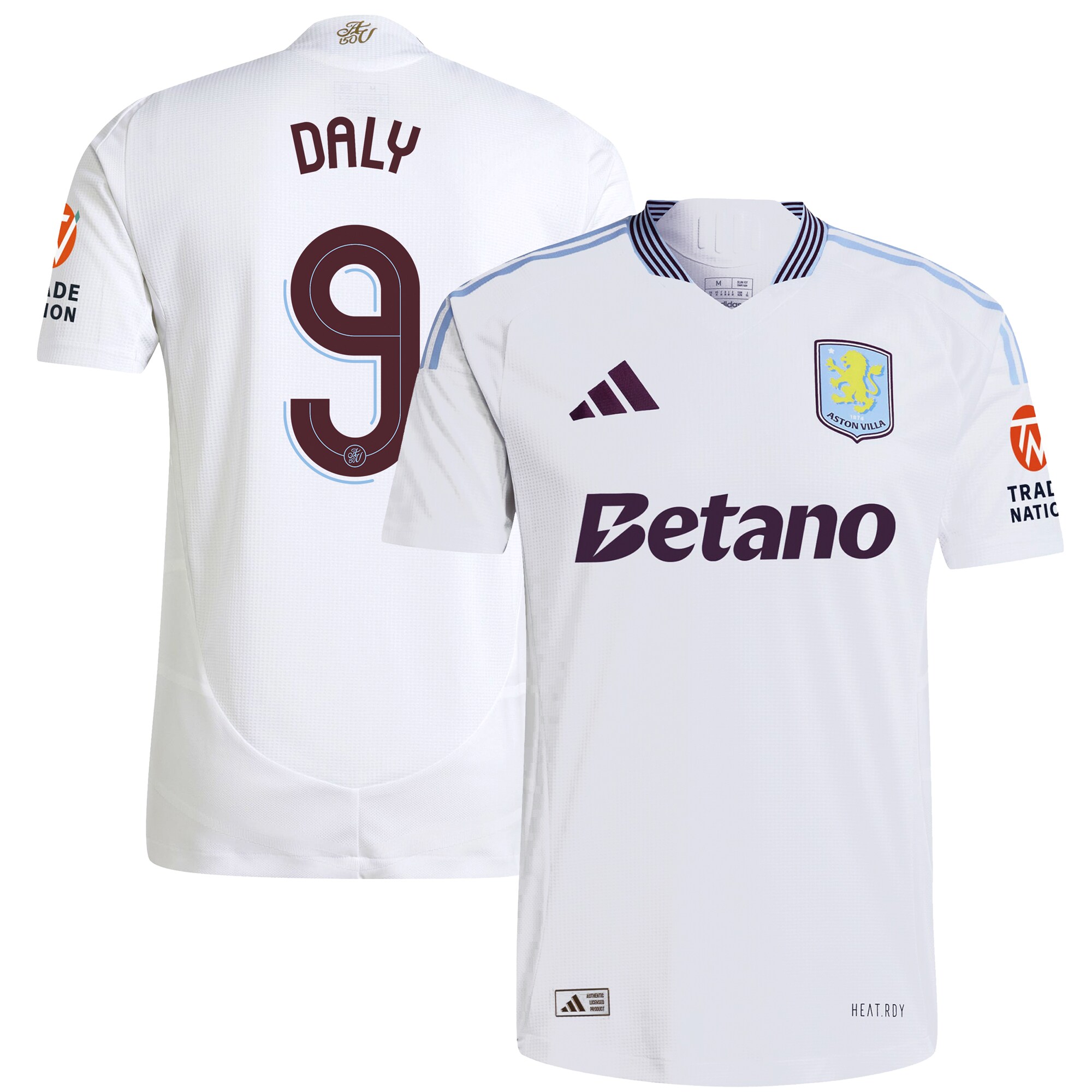 Aston Villa aston villa adidas away authentic shirt 2024-25 with daly 9 cup printing Kits - Official Football Shirts & Training Gear