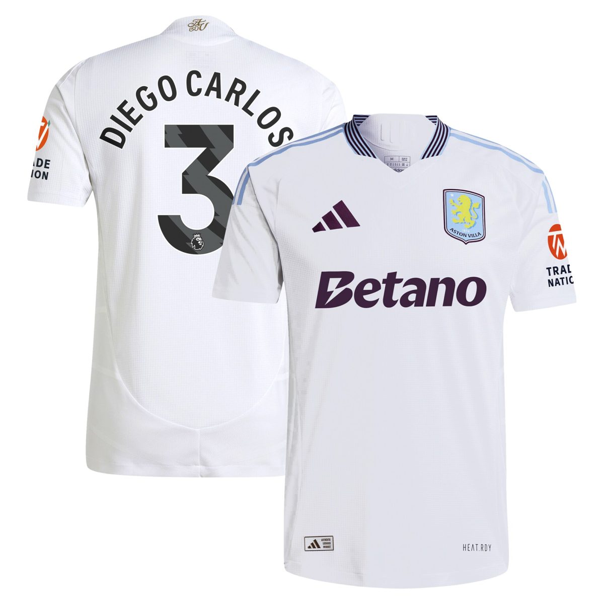Aston Villa aston villa adidas away authentic shirt 2024-25 with diego carlos 3 printing Kits - Official Football Shirts & Training Gear