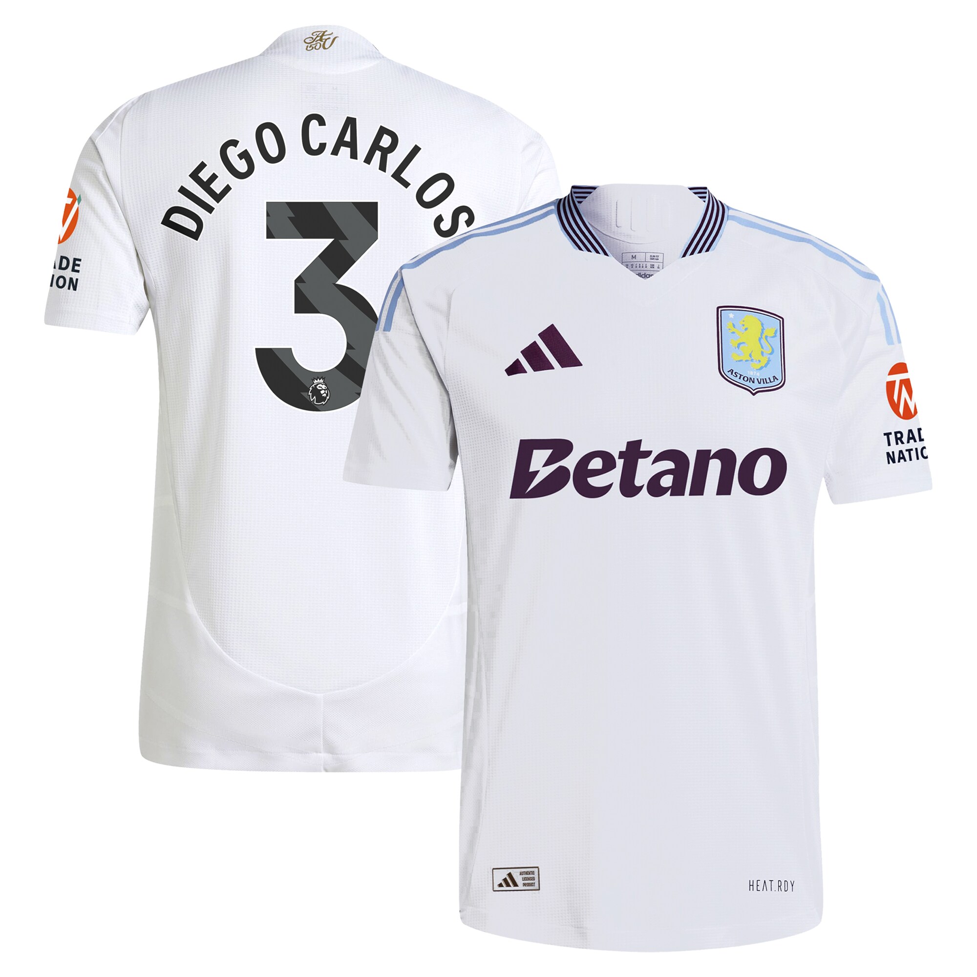 Aston Villa aston villa adidas away authentic shirt 2024-25 with diego carlos 3 printing Kits - Official Football Shirts & Training Gear