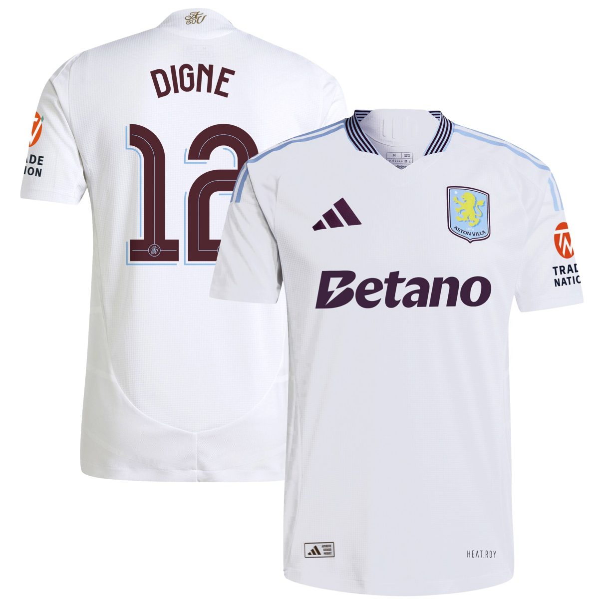 Aston Villa aston villa adidas away authentic shirt 2024-25 with digne 12 cup printing Kits - Official Football Shirts & Training Gear