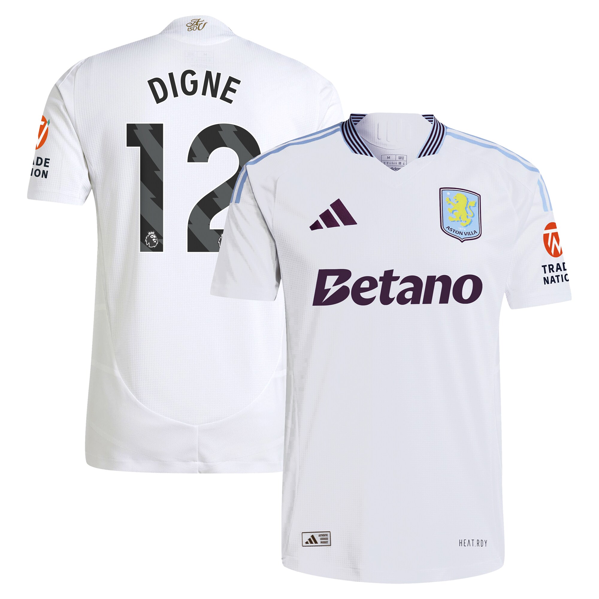 Aston Villa aston villa adidas away authentic shirt 2024-25 with digne 12 printing Kits - Official Football Shirts & Training Gear