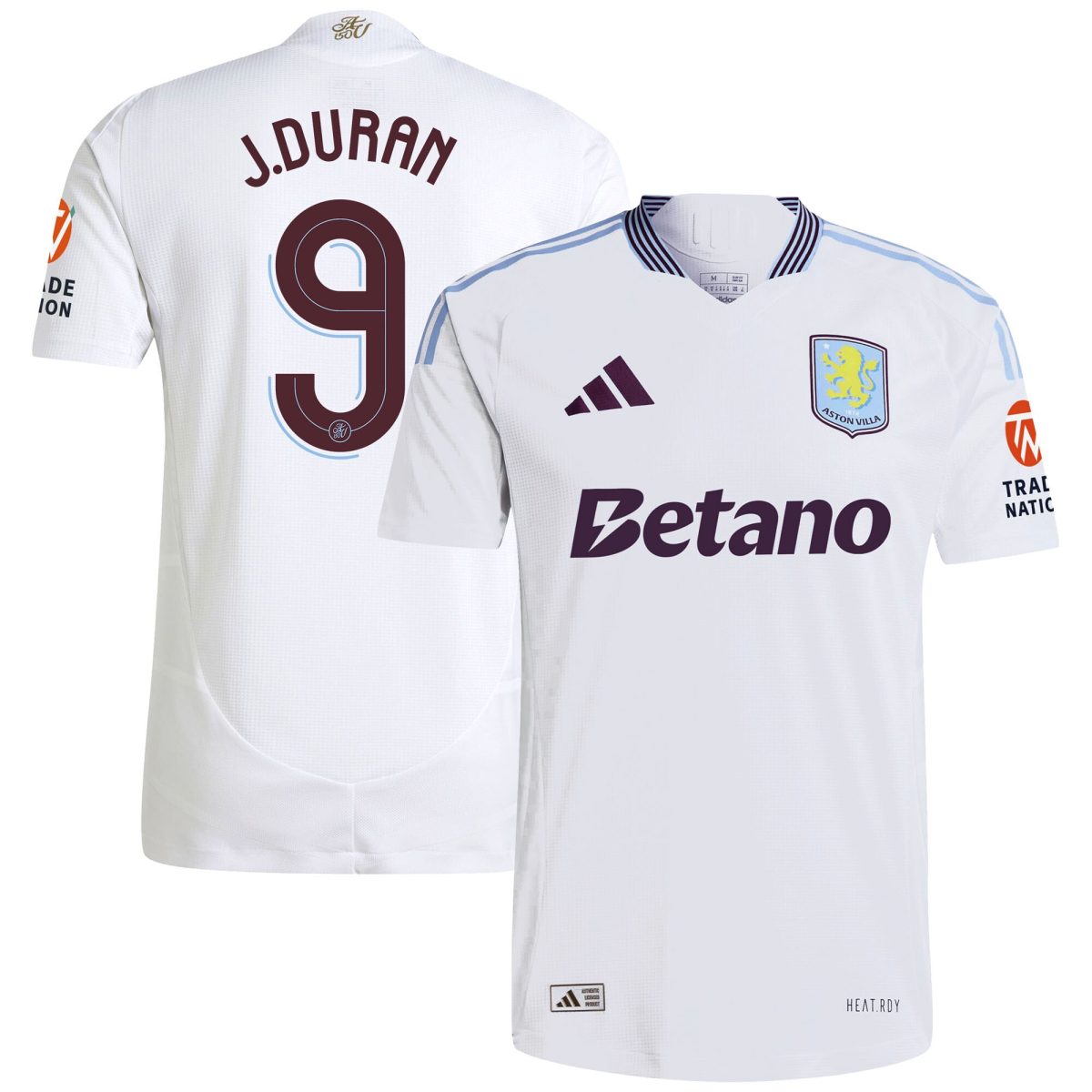 Aston Villa aston villa adidas away authentic shirt 2024-25 with duran 9 cup printing Kits - Official Football Shirts & Training Gear