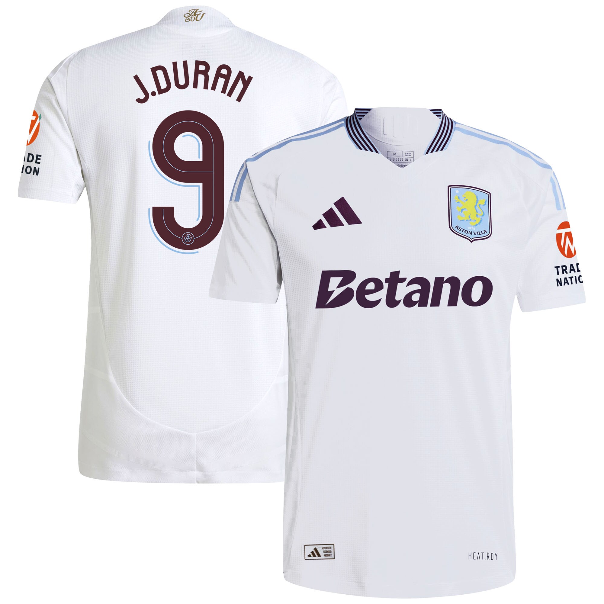 Aston Villa aston villa adidas away authentic shirt 2024-25 with duran 9 cup printing Kits - Official Football Shirts & Training Gear