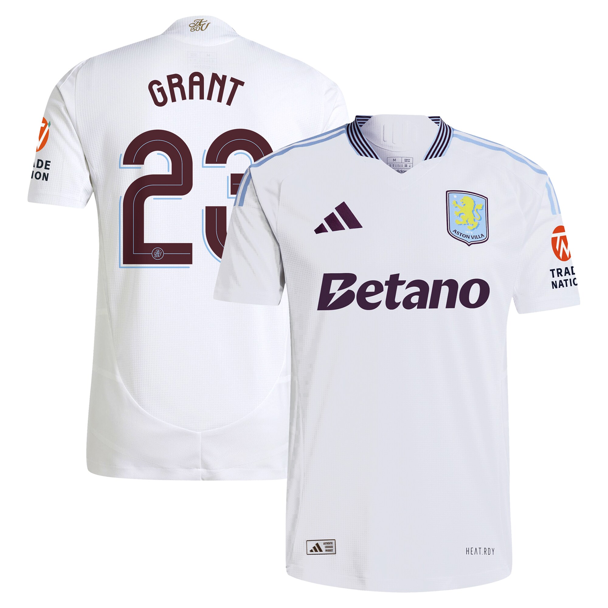 Aston Villa aston villa adidas away authentic shirt 2024-25 with grant 23 cup printing Kits - Official Football Shirts & Training Gear