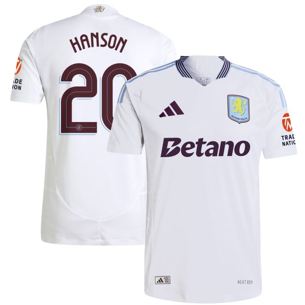 Aston Villa aston villa adidas away authentic shirt 2024-25 with hanson 20 cup printing Kits - Official Football Shirts & Training Gear