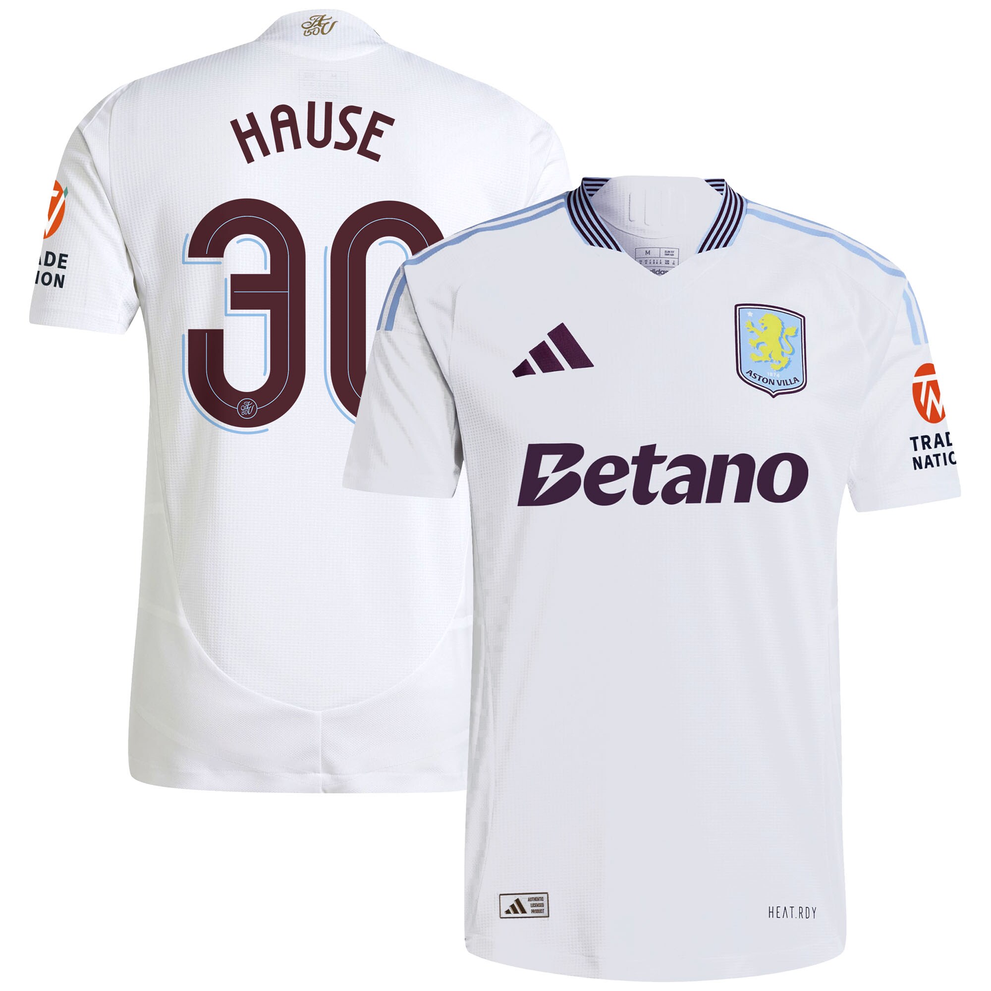 Aston Villa aston villa adidas away authentic shirt 2024-25 with hause 30 cup printing Kits - Official Football Shirts & Training Gear