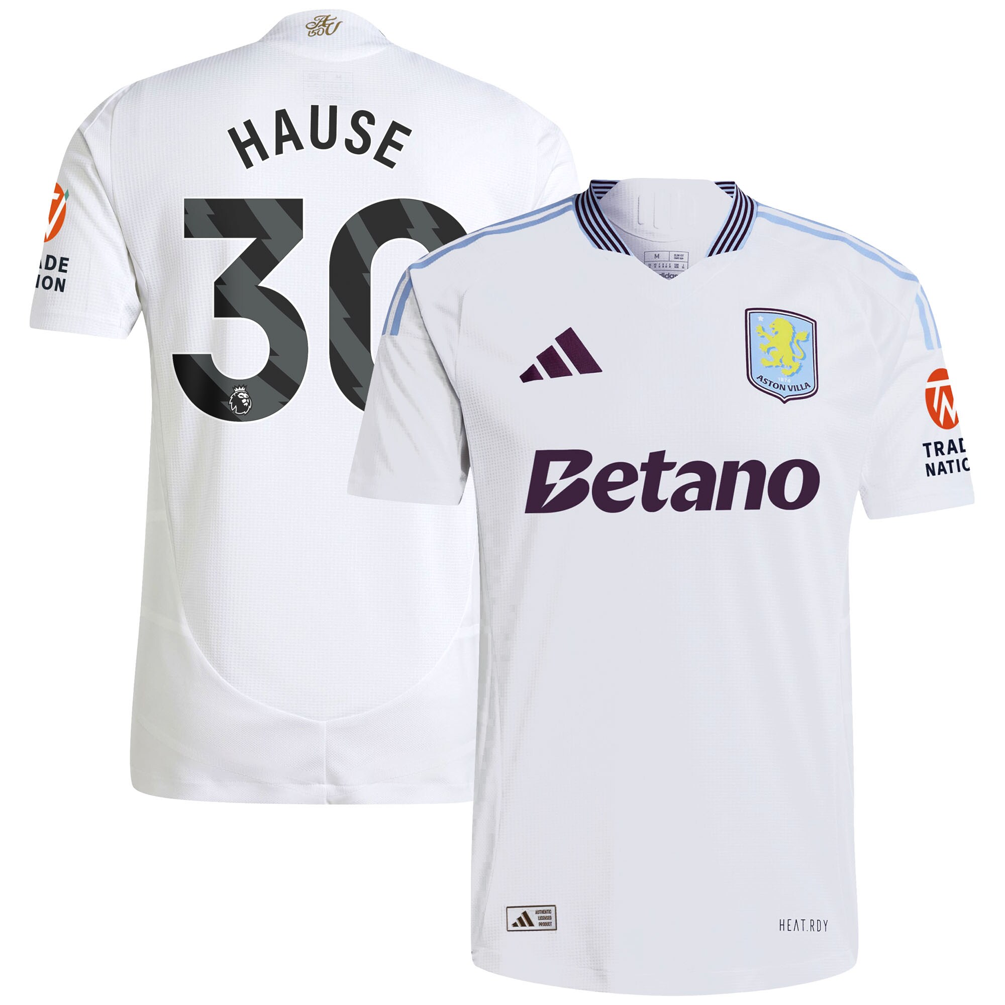 Aston Villa aston villa adidas away authentic shirt 2024-25 with hause 30 printing Kits - Official Football Shirts & Training Gear