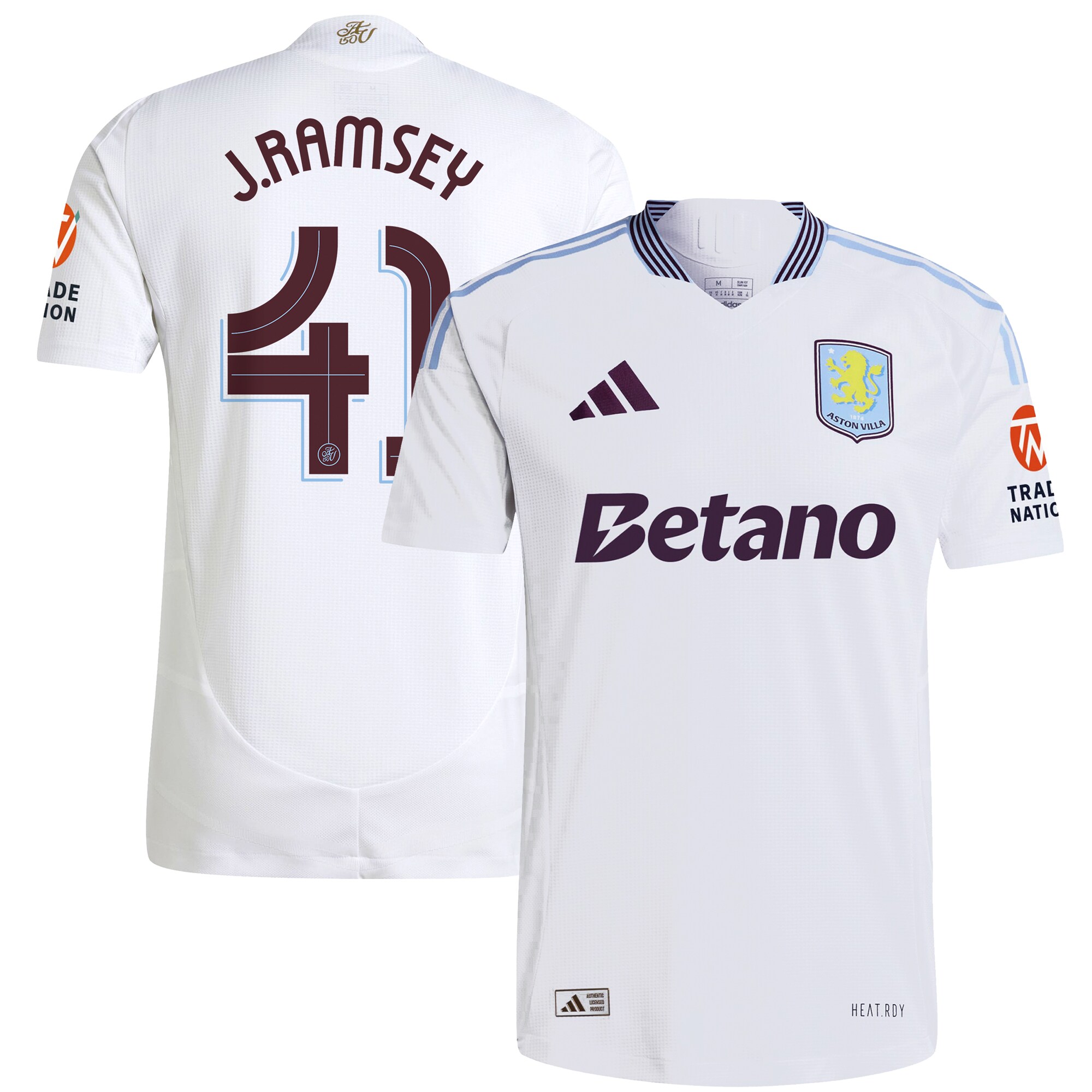 Aston Villa aston villa adidas away authentic shirt 2024-25 with j. ramsey 41 cup printing Kits - Official Football Shirts & Training Gear