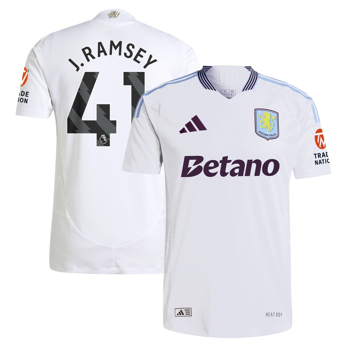 Aston Villa aston villa adidas away authentic shirt 2024-25 with j. ramsey 41 printing Kits - Official Football Shirts & Training Gear