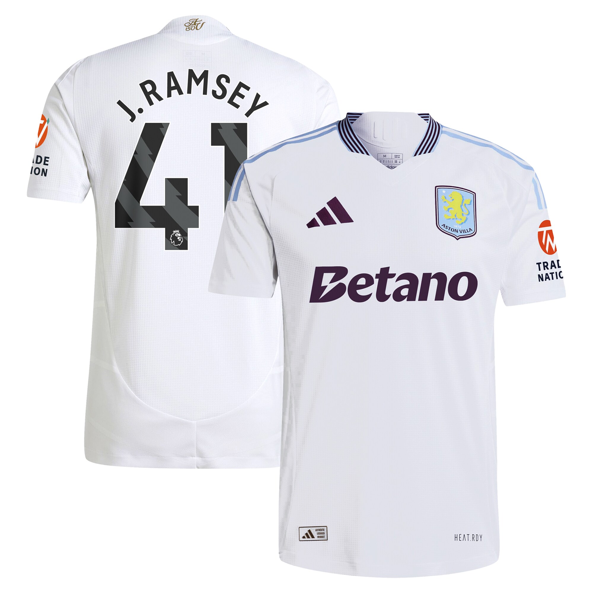 Aston Villa aston villa adidas away authentic shirt 2024-25 with j. ramsey 41 printing Kits - Official Football Shirts & Training Gear