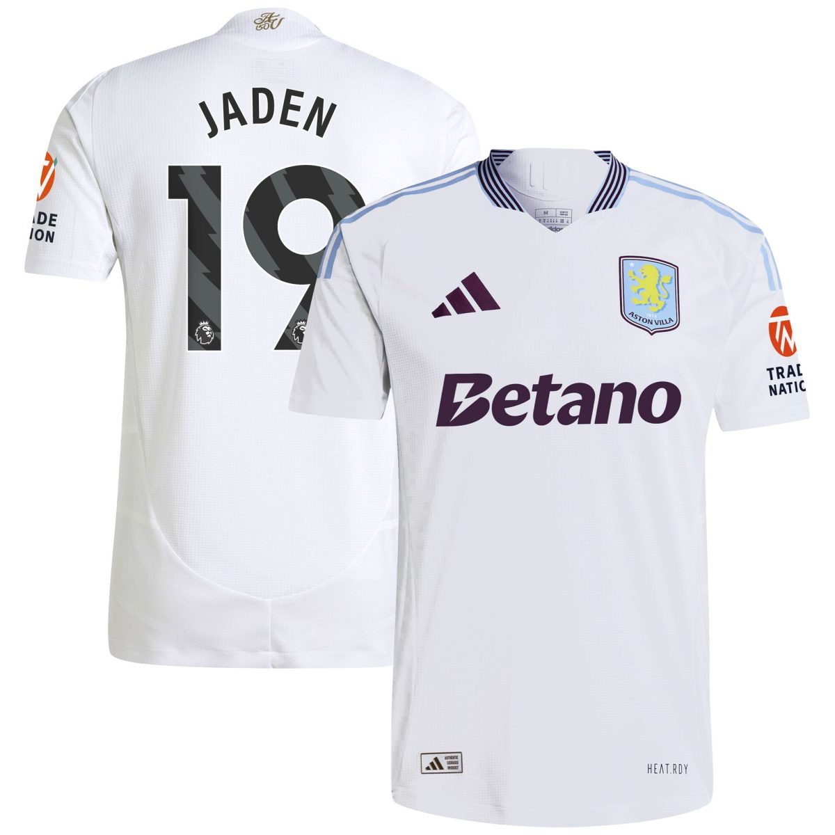 Aston Villa aston villa adidas away authentic shirt 2024-25 with jaden 19 printing Kits - Official Football Shirts & Training Gear