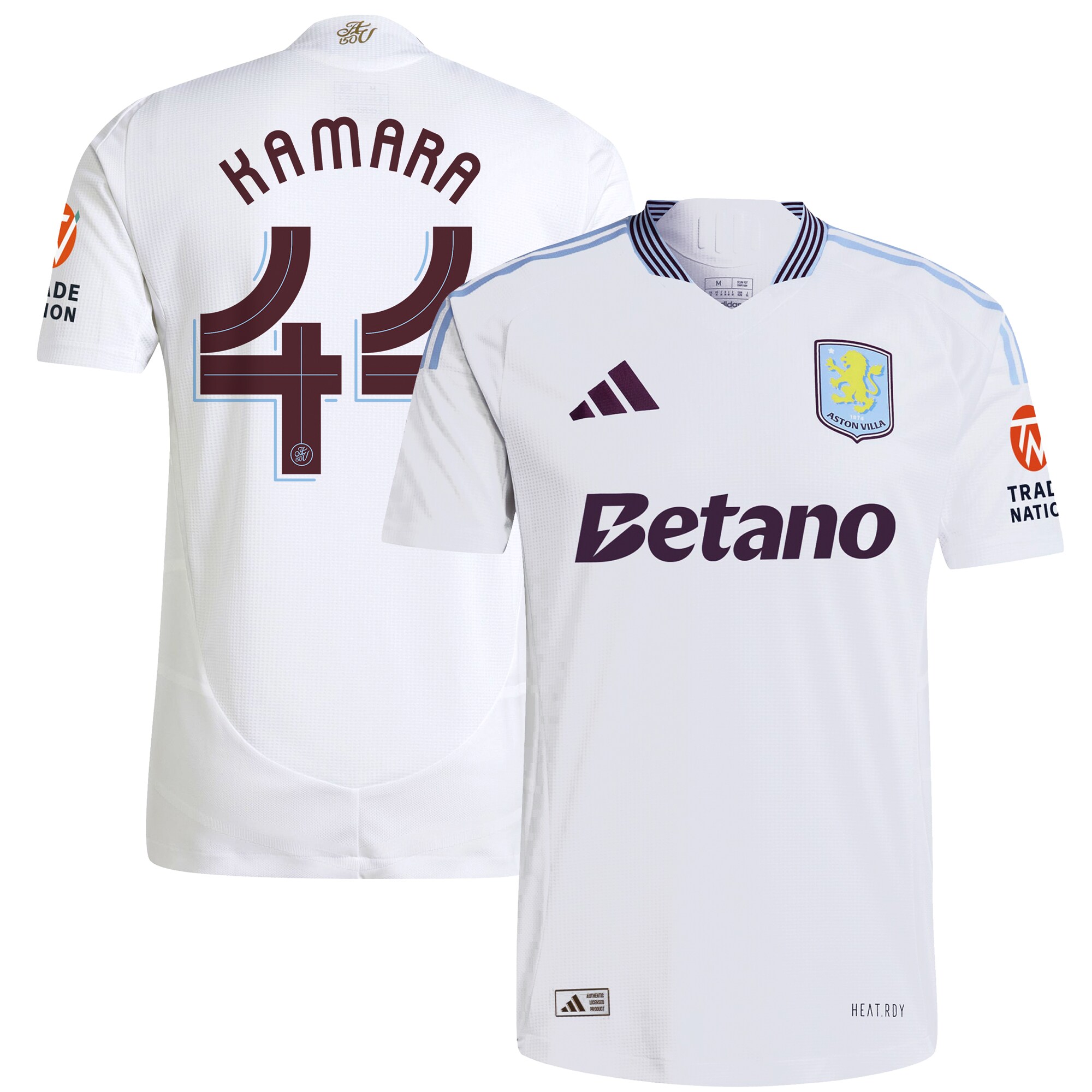 Aston Villa aston villa adidas away authentic shirt 2024-25 with kamara 44 cup printing Kits - Official Football Shirts & Training Gear