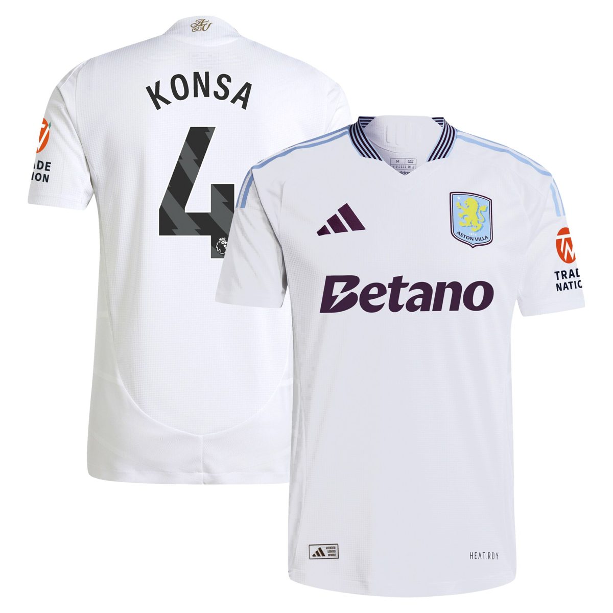 Aston Villa aston villa adidas away authentic shirt 2024-25 with konsa 4 printing Kits - Official Football Shirts & Training Gear
