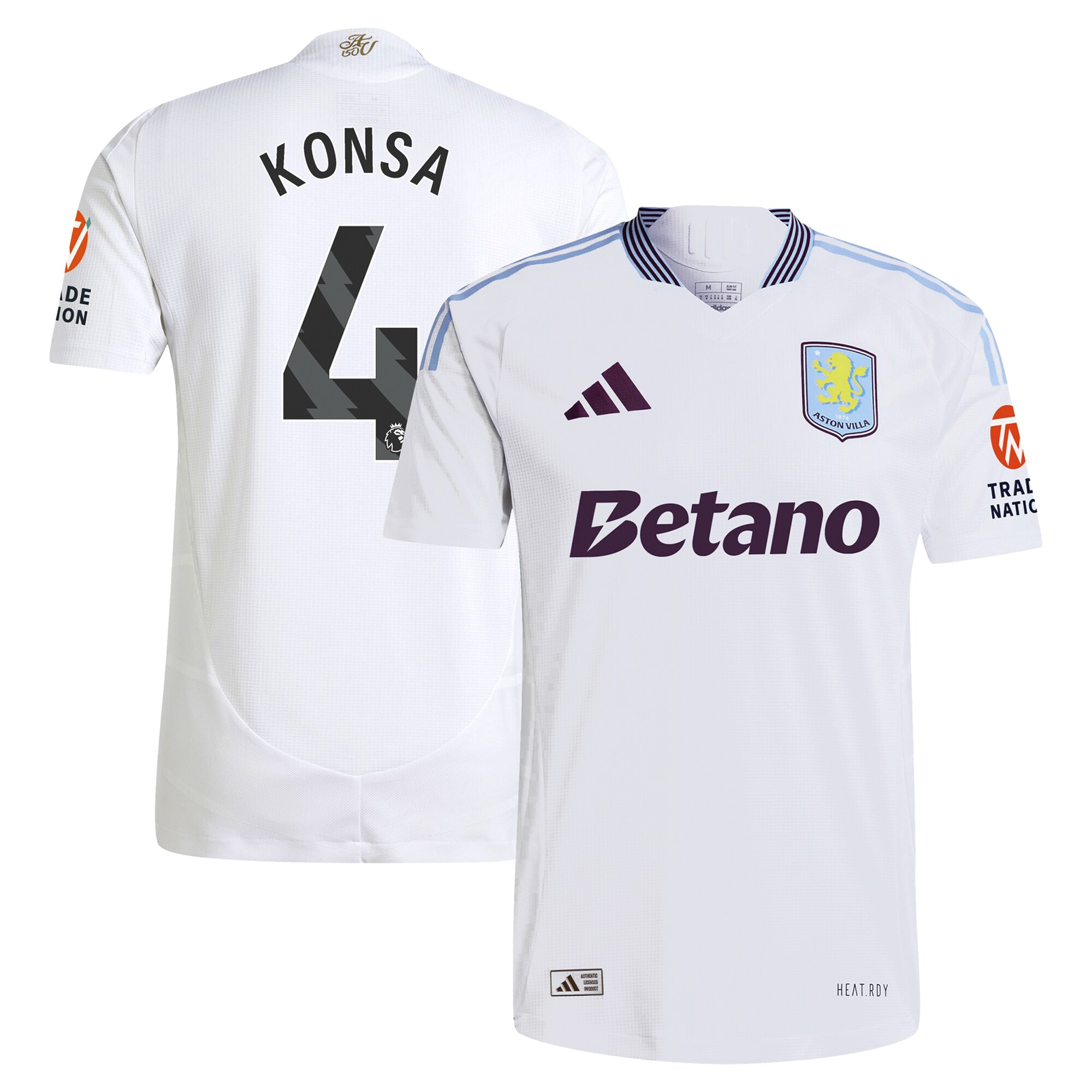 Aston Villa aston villa adidas away authentic shirt 2024-25 with konsa 4 printing Kits - Official Football Shirts & Training Gear