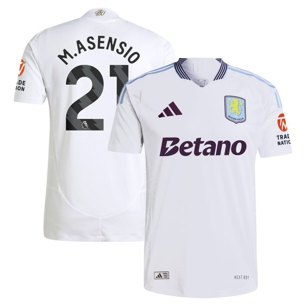 Aston Villa aston villa adidas away authentic shirt 2024-25 with m.asensio 21 printing Kits - Official Football Shirts & Training Gear