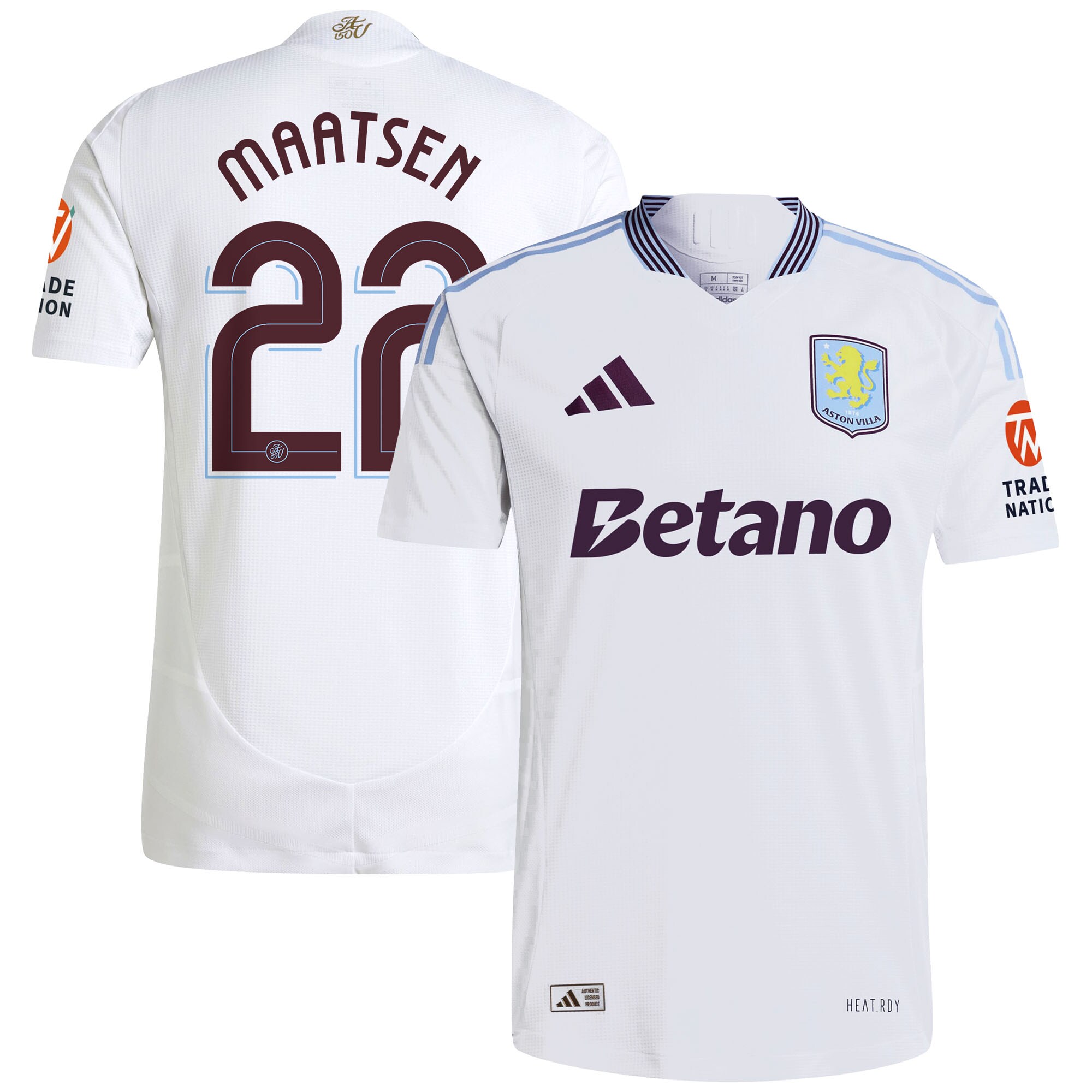 Aston Villa aston villa adidas away authentic shirt 2024-25 with maatsen 22 cup printing Kits - Official Football Shirts & Training Gear