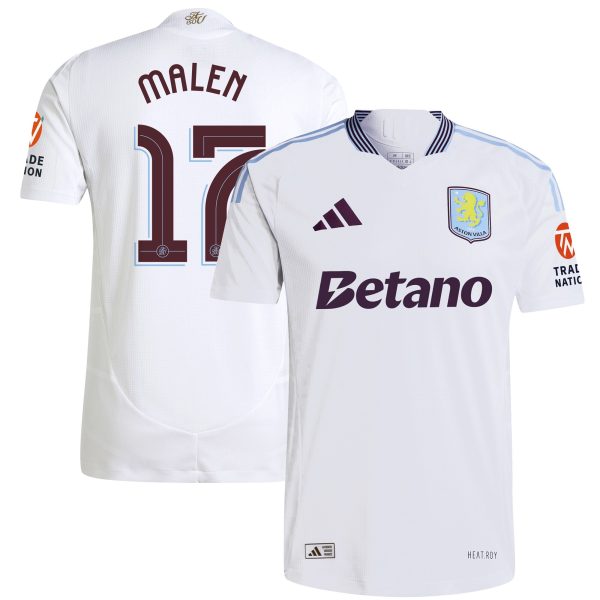 Aston Villa aston villa adidas away authentic shirt 2024-25 with malen 17 cup printing Kits - Official Football Shirts & Training Gear