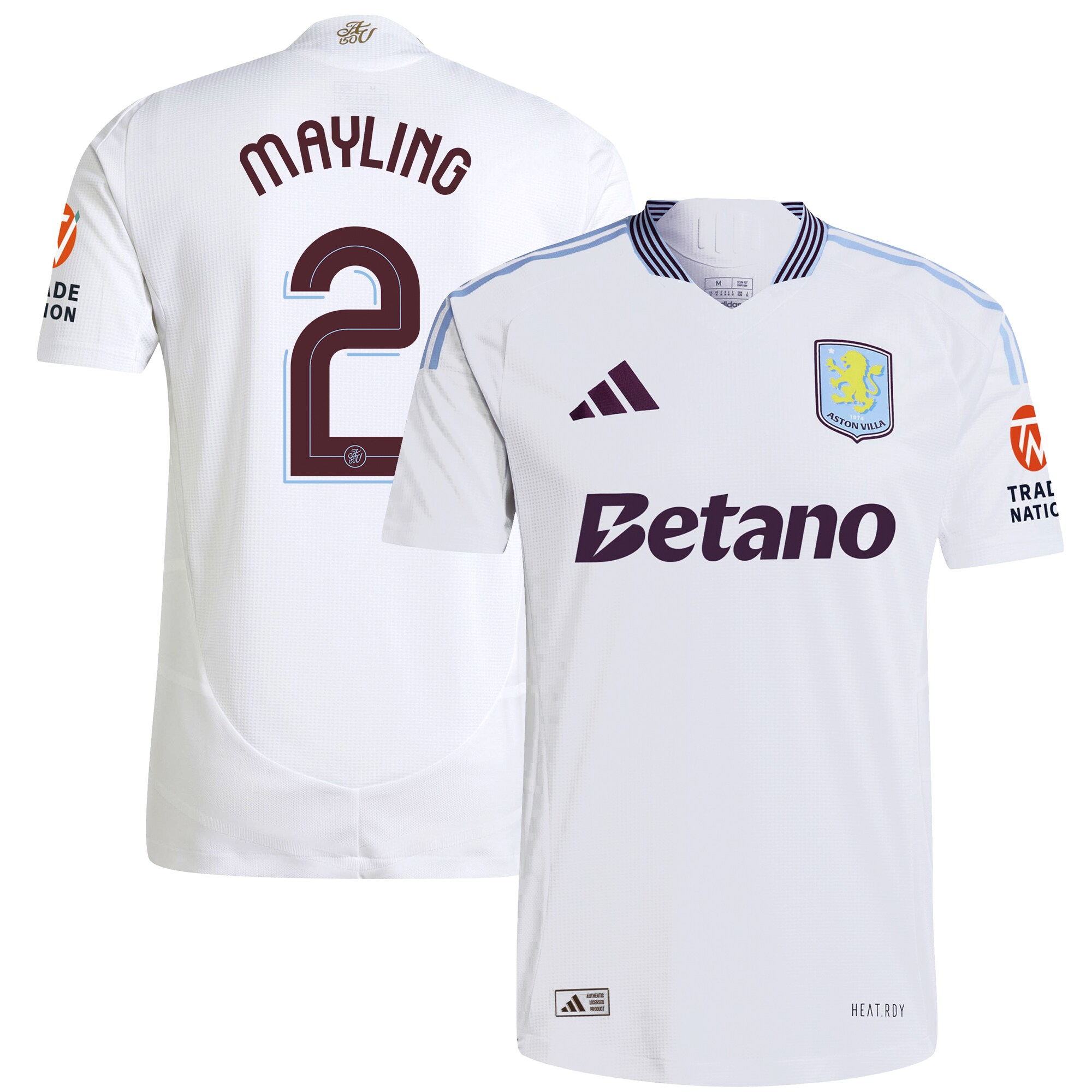 Aston Villa aston villa adidas away authentic shirt 2024-25 with mayling 2 cup printing Kits - Official Football Shirts & Training Gear
