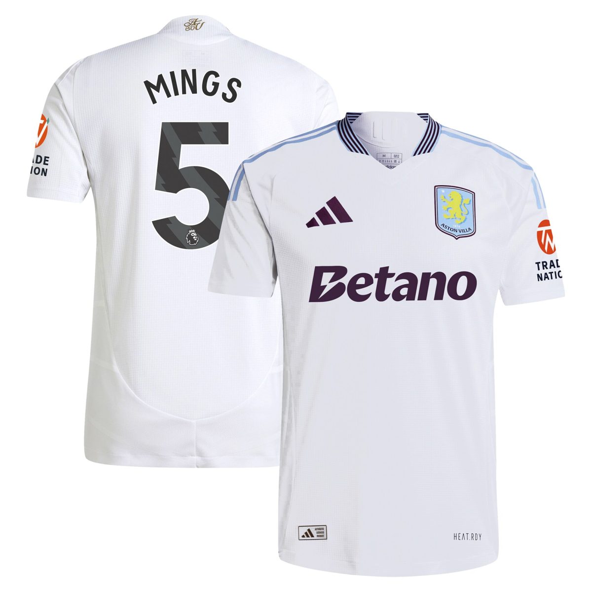 Aston Villa aston villa adidas away authentic shirt 2024-25 with mings 5 printing Kits - Official Football Shirts & Training Gear