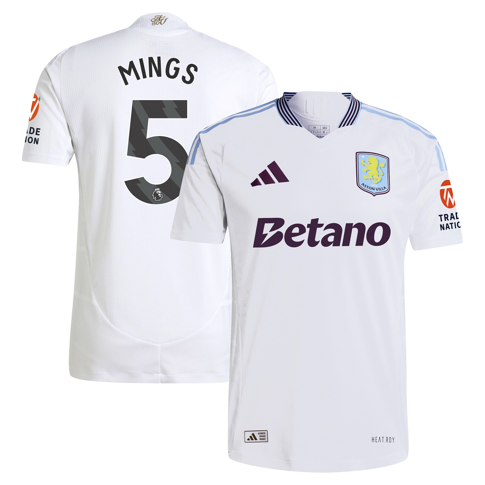Aston Villa aston villa adidas away authentic shirt 2024-25 with mings 5 printing Kits - Official Football Shirts & Training Gear