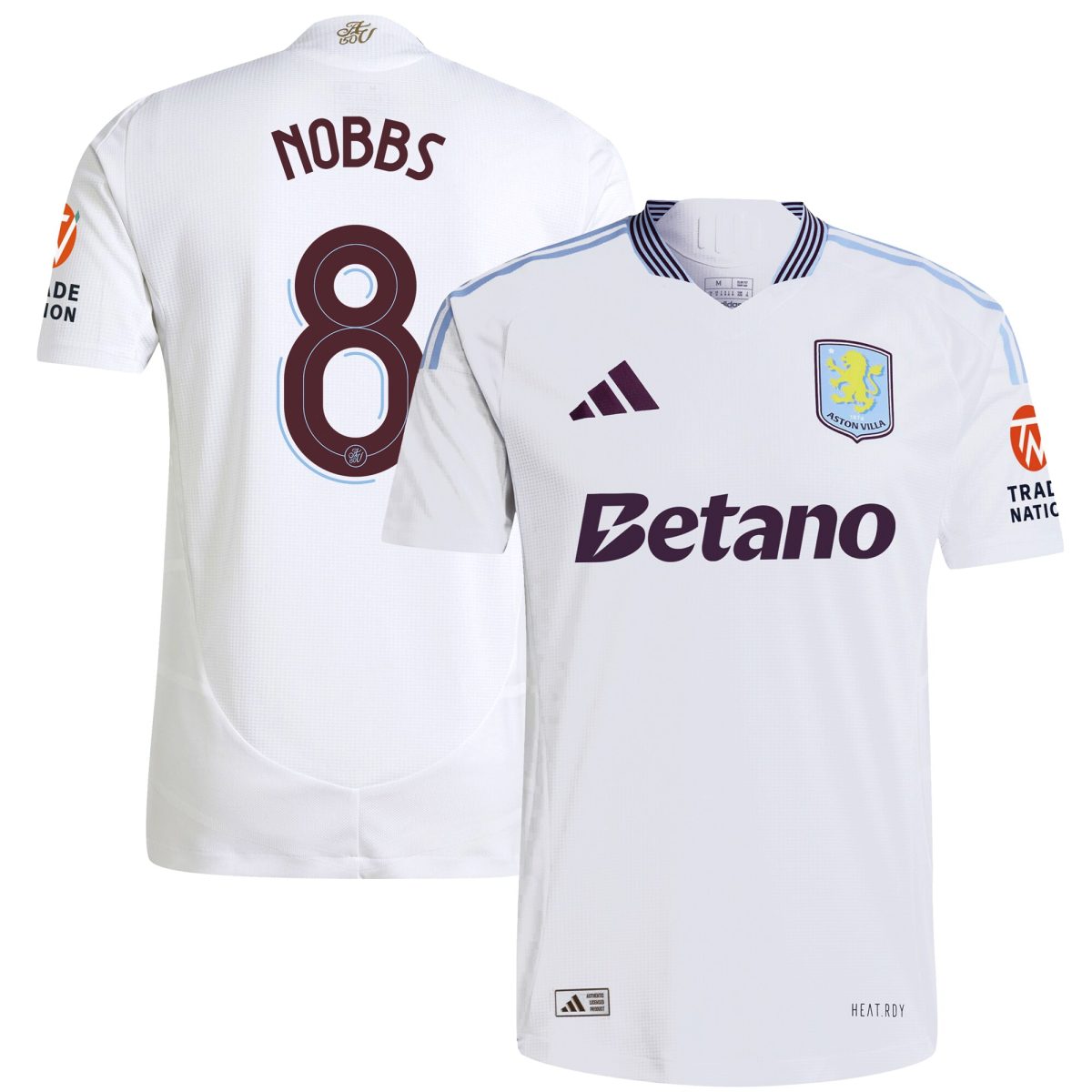 Aston Villa aston villa adidas away authentic shirt 2024-25 with nobbs 8 cup printing Kits - Official Football Shirts & Training Gear