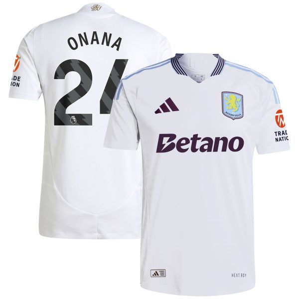 Aston Villa aston villa adidas away authentic shirt 2024-25 with onana 24 printing Kits - Official Football Shirts & Training Gear